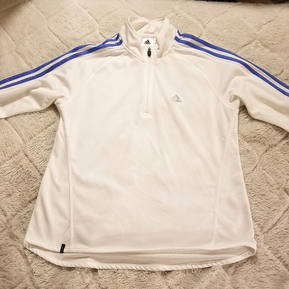 adidas Tops - White Adidas Light Quarter Zip Pullover